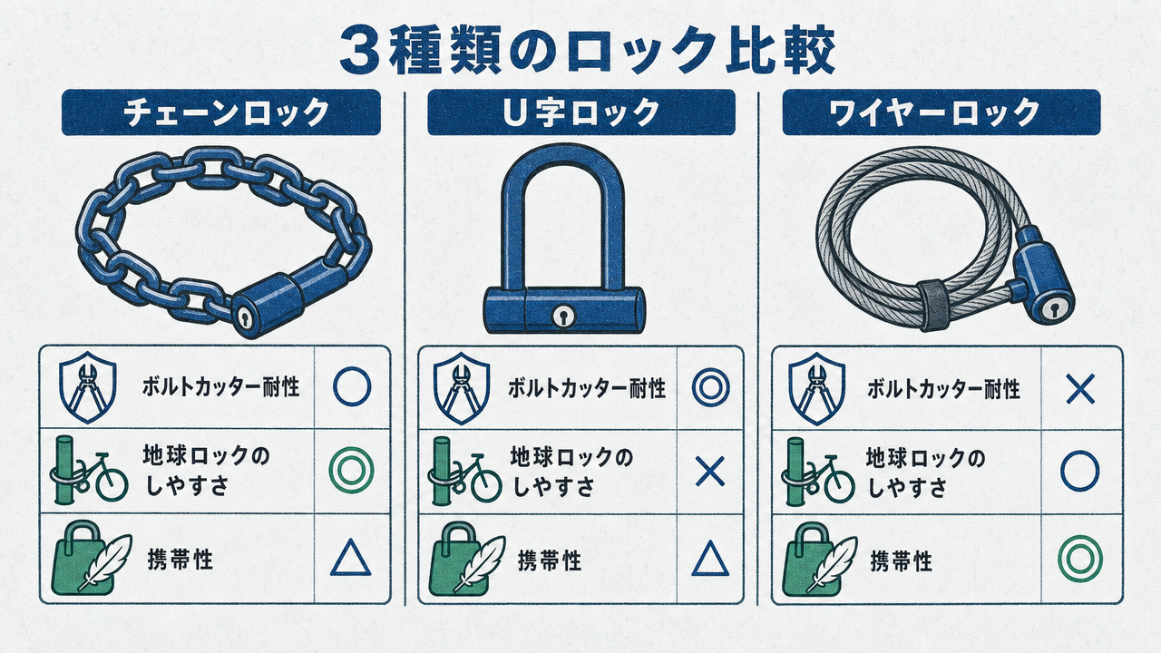 本当に効く自転車チェーンロックの選び方。素材の硬さより「破壊しにくい形状」 のサムネイル