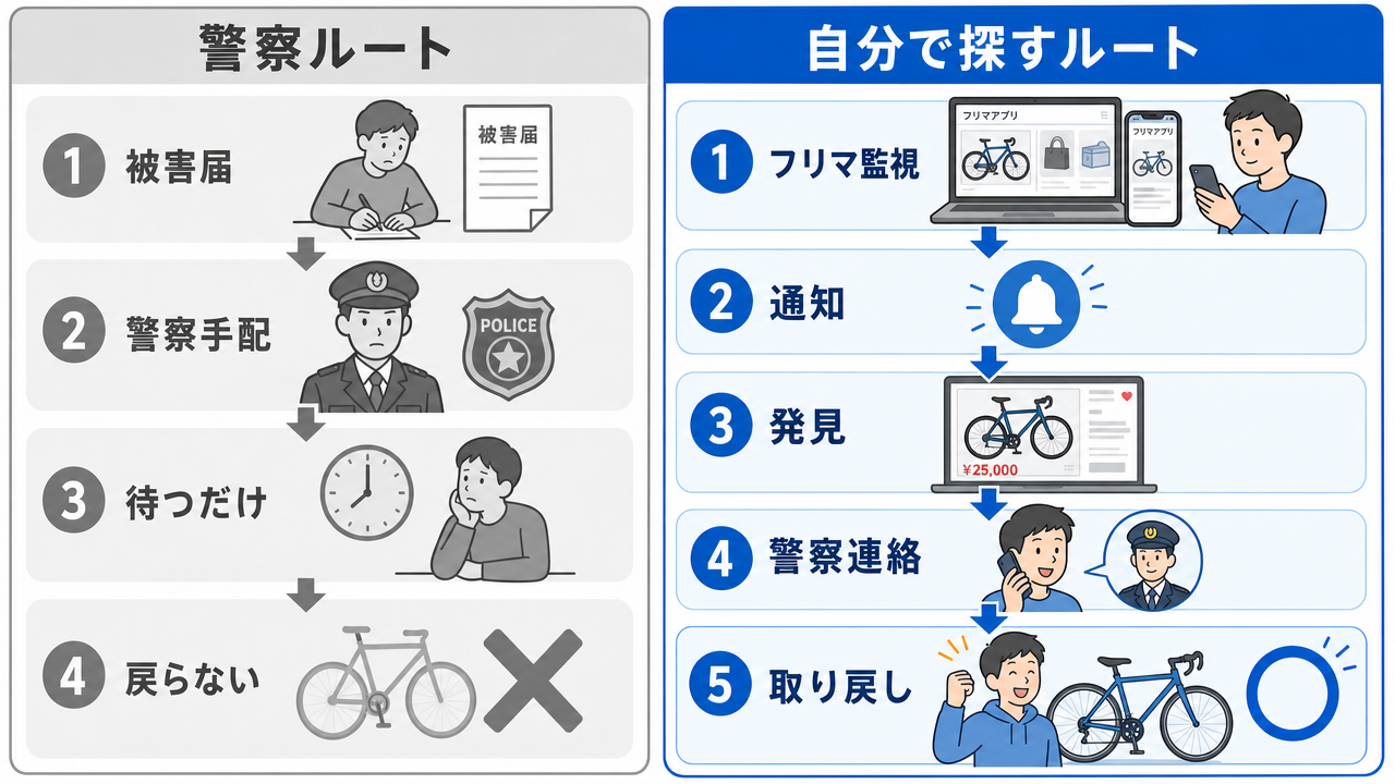 盗難自転車を自分で探す方法。フリマ・オークション監視という現実解 のサムネイル